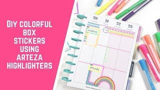 DIY Colorful Box Stickers Using Arteza Highlighters