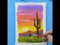 cactus sunset acrylic painting for beginners wow art