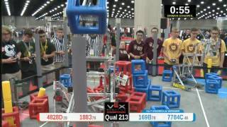 2015 VRC Tech Q213 - 4828D 1883 vs 169B 7784C - 35 to 53 - VEX Worlds 2015 - Technology Division