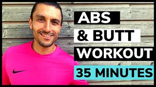 Abs & Butt Workout At Home // 35 Minute Bodyweight Circuit