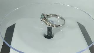 Кольцо с африканским Aqua Blue муассанитом 1.2 ct (7 мм) Размер 16 Серебро 925