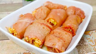 Chicken breast stuffed with cheese, very simple, fast and healthy.