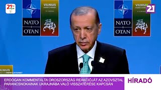 Erdogan kommentálta Oroszország reakcióját az Azovsztal parancsnokainak haza térésének kapcsán