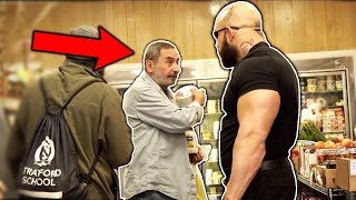 RUSSIAN GANGSTER CUTS PEOPLE IN LINE, THEN PAYS FOR THEIR FOOD PART 2