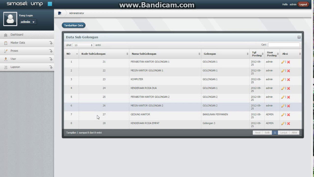 DEMO APLIKASI PENGOLAHAN DATA ASSET BERBASIS WEB - YouTube