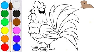 We draw a rooster - an interesting cartoon!#funny #doggie #fun #funnyvideo #dl #cartoon #animals