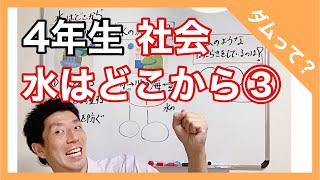 社会　水はどこから③　ダムって？　４年生