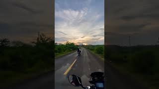 ជិះម៉ូតូមេីលថ្ងៃលិច 🛵🌄🌅 #follow #sunset #biker