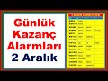 2 Aralık Günlük Kazanç Alarmları #ADEL,#AVGYO,#EGSER,#FENER,#INFO,#KSTUR,#MARKA,#OYYAT,#PRZMA,#SARKY