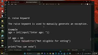 Exception Handling in Python | Try, Except, Else, Finally & Raise Explained with Examples