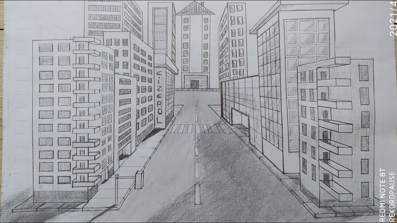 Tek Kaçış Noktalı Perspektif çizimi-one Point Perspective Drawing - YouTube