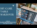 How to makeover a game table with soft paint blend and surprise paper decoupage interior