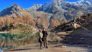 Відпочинок з УКРАЇНОЧКОЮ в Швейцарії на озері в Альпах (озеро Lac Bleu d'Arolla)