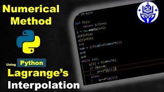 Python code of Lagrange's Interpolation | Interpolating polynomial | #numericalanalysis #msmaths
