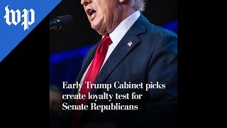Early Trump Cabinet picks create loyalty test for Senate GOP