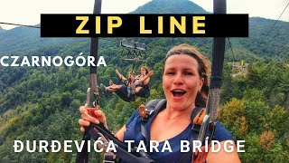 ZIPLINE. Tyrolka. Đurđevića Tara Bridge. Montenegro. CZARNOGÓRA. Zip-Line. Yellow Zipline