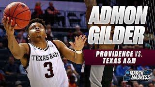 Texas A&M's Admon Gilder lead the Aggies in scoring in their First Round victory