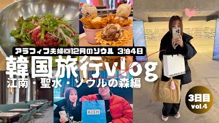 【韓国旅行vlog】2024年12月④3日目後編/アラフィフ夫婦ソウル旅🇰🇷聖水・ソウルの森・江南編🇰🇷KITH SEOULで誕生日っぽくなって旦那ご機嫌w🥳