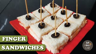 Easy Finger Sandwiches Recipe | 5 Minutes Healthy Sandwich Recipe | How to Make Finger Sandwich