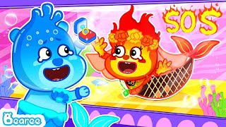 Water Groom Bearee Save Fire Bride | Fire and Water Mermaid Wedding Kids Stories | Bearee Kids Show