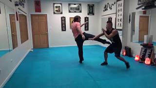 Kung Fu Sparring - Sifu Freddie Lee vs. Greg - Light Contact - Self Defense Training