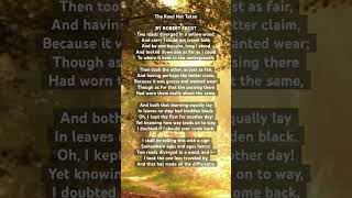 The Road Not Taken by Robert Frost - Poem (The Road Less Traveled)