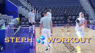 📺 Stephen Curry workout + practices side out-of-bounds three-pointer @ Warriors morning shootaround
