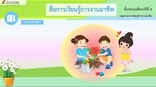 สื่อการสอนการงานอาชีพ ป 4 vdo การปลูกไม้ดอกไม้ประดับ