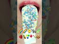 asmr colorful rainbow emoji food challenge 알록달록 무지개 이모지 먹방 모음집 eating sounds