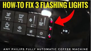 How-to: 3 Flashing Light Fix Philips Fully Automatic (2100 1200 3200 3300 4300 5400) Coffee Machines