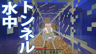 【マインクラフト】素人マイクラ実況 PART90 水中トンネル作ってみた