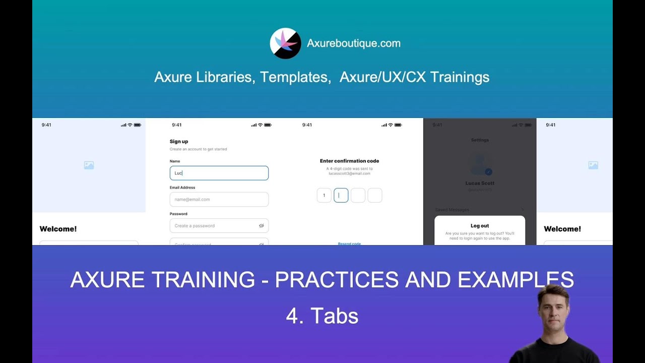 Axure Tutorial Practices And Examples 4 Tabs Youtube