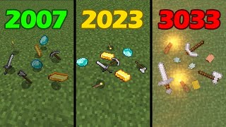 Physics of Minecraft items in different years