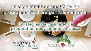 Stratégies de cuisine et de préparation des aliments en classe