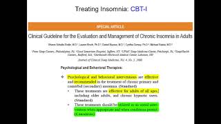 Brief Overview of Cognitive Behavioral Therapy for Insomnia (CBT-I) for Psychology Grad Students