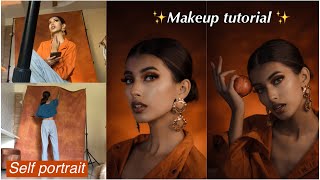 Orange Eye Makeup Tutorial \u0026 Self Portraits|| Mansi Ugale