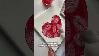 Love hearts painting / Leaf painting / Valentine’s Day / For beginners #leafpainting #vinillna