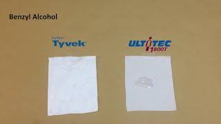 Fabric test with Benzyl Alcohol: ULTITEC 1800T VS TYVEK