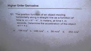 Find Acceleration From Position Function