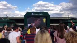 Djokovic v Federer Wimbledon 2014 - The winning moment from the hill