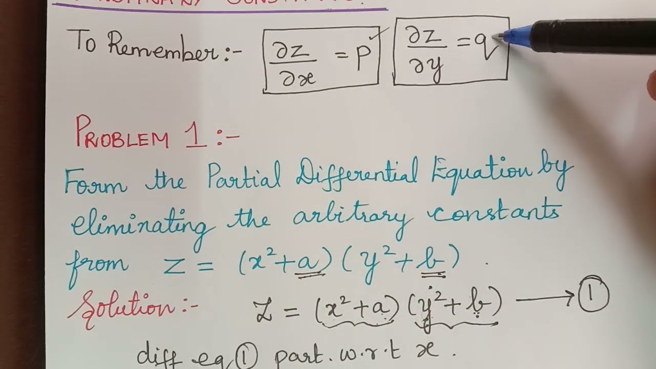 Formation Of Partial Differential Equations By Eliminating Arbitrary ...