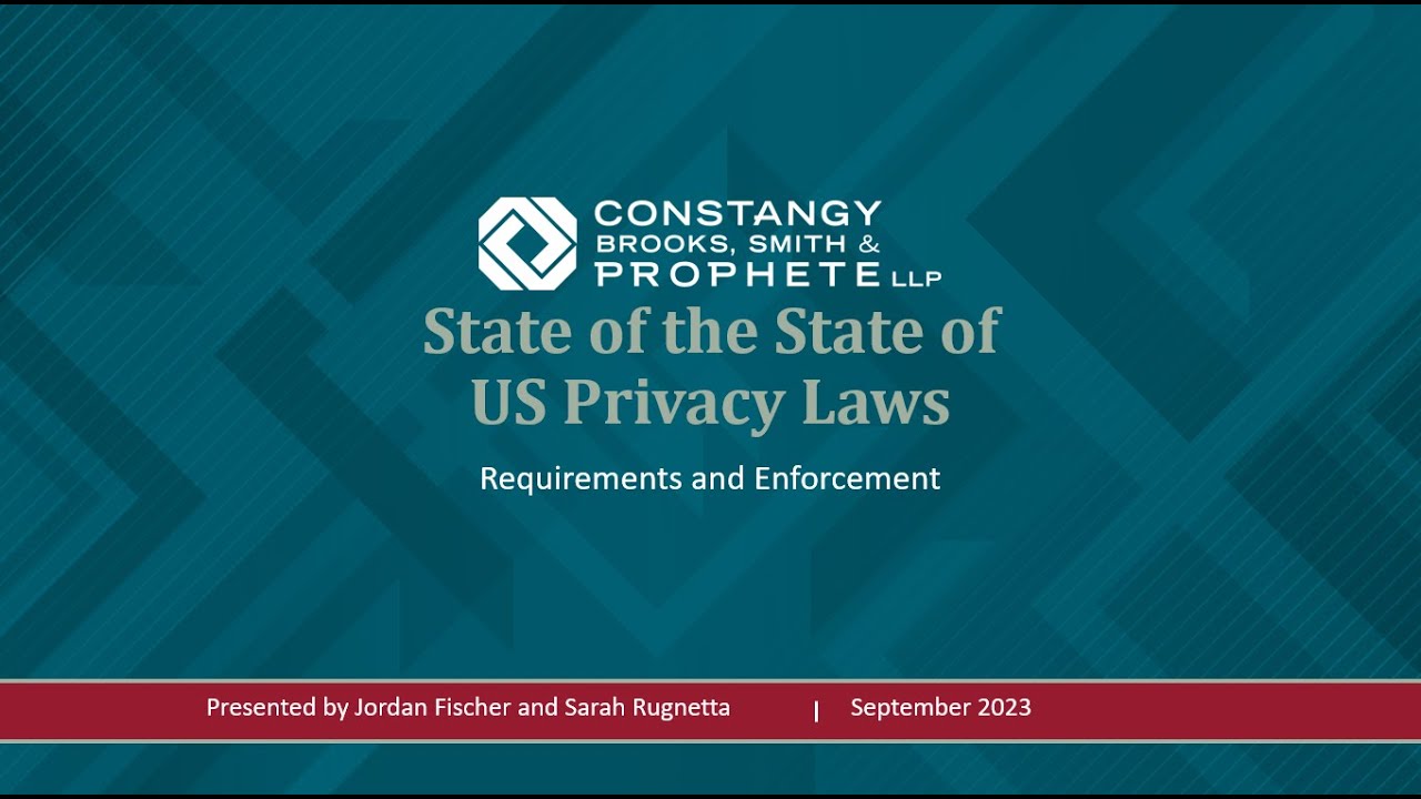 Constangy Webinar State Of The State Data Privacy Laws Youtube