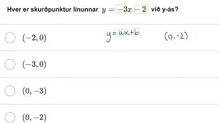 Leyst dæmi: kynning á forminu y=ax+b | Algebra I | Khan Academy