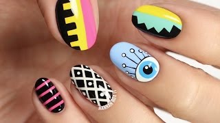 Festival Eye Summer Nail Art (Freehand!)