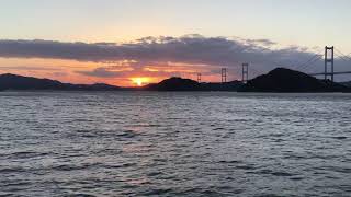 来島海峡と夕暮れ　令和3年1月28日