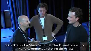 Stick Tricks by Steve Smith & The Drumbassadors backstage at the Modern Drummer Festival 2003