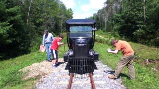 Turning the Model T Railcar Wiscasset ME, 2013, WW\u0026F Railway