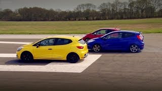 Peugeot 208 GTi vs Renault Clio 200 Vs Ford Fiesta ST | Top Gear | Series 20 | BBC