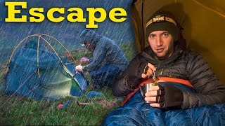 SHELTER from Strong Wind and Heavy Rain ⚠️ Escape Wild Winter Tent Camping