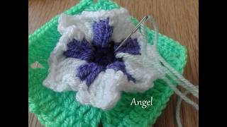 Petunia crochet flower - square#11 of\